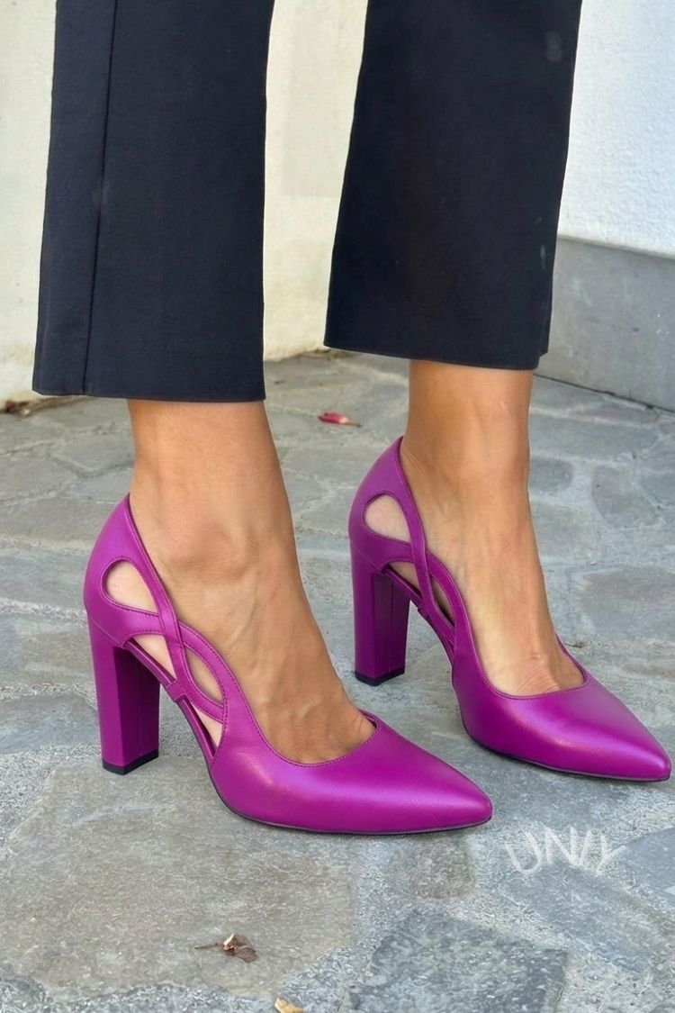Amalia - Cut-Out Eco Leather Heels