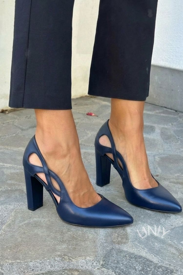 Amalia - Cut-Out Eco Leather Heels
