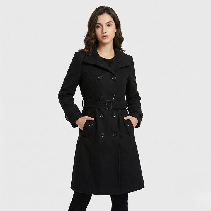 Chic Urban Fitted Coat in Luxurious Wool Blend