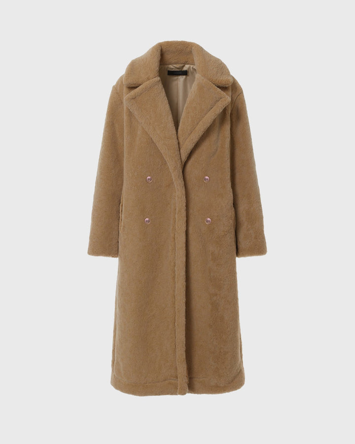 Straight Cut Long Teddy Coat