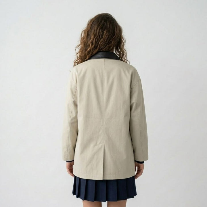 Relaxed Fit Double-Breasted Structured Jacket