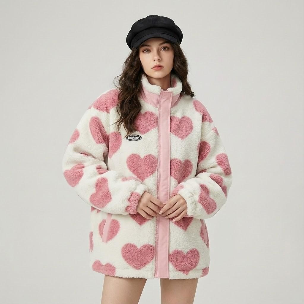 Reversible Oversized Quilted Jacket in Cotton Blend