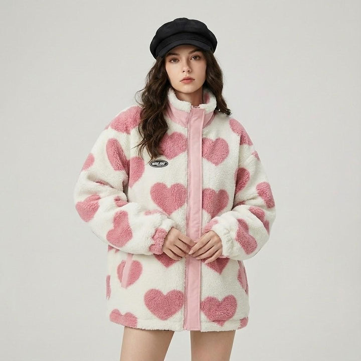 Reversible Oversized Quilted Jacket in Cotton Blend