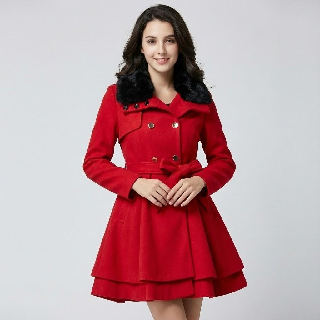 Chic Fitted Winter Coat with Luxurious Soft Collar