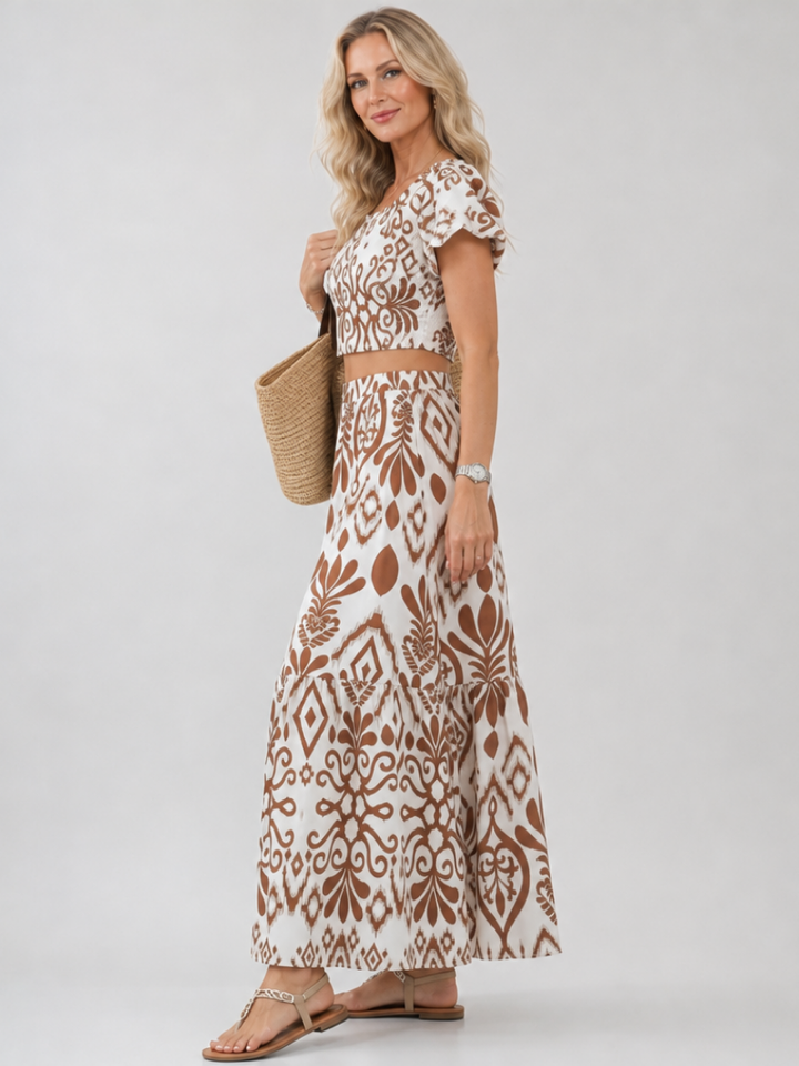 Numan | Mini Dress with Short Sleeves and Flared Skirt