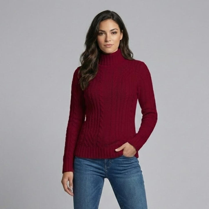 Fitted Cable Knit Sweater