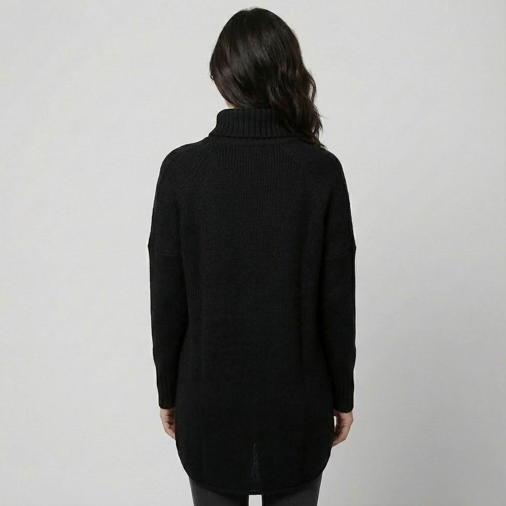Cozy Wool Blend Sweater with Loose Fit and High Roll Neck
