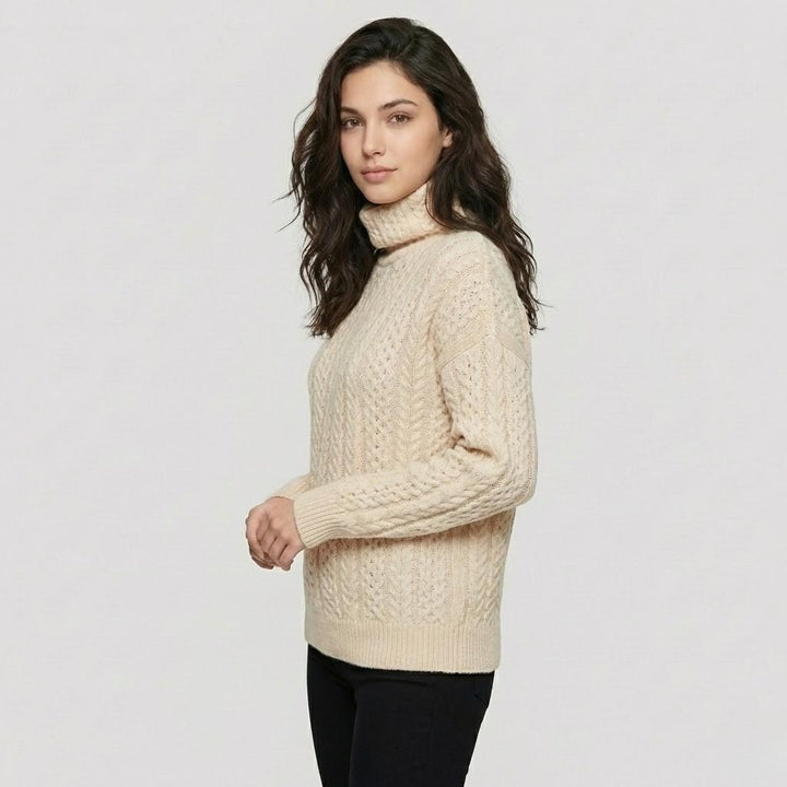 Relaxed Fit Roll Neck Knitted Sweater