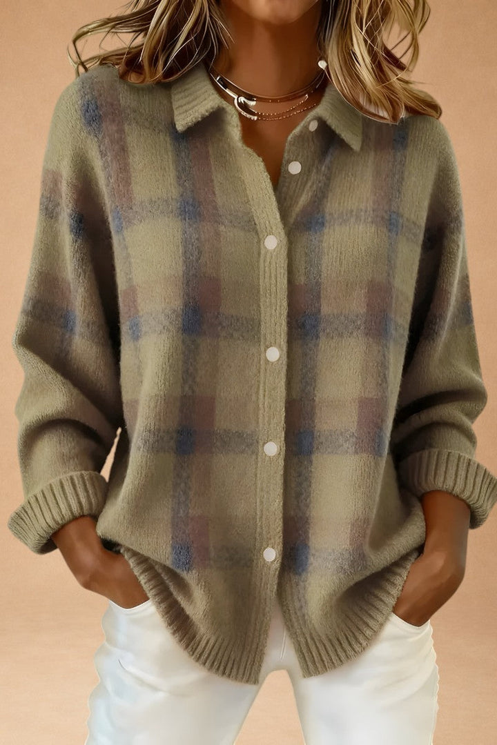 Katerina - Retro Wool Handcrafted Sweater with Contrast