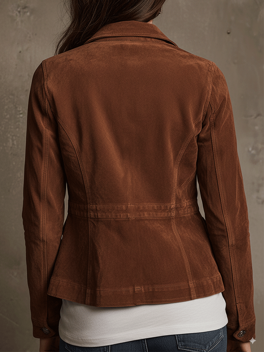 Classic Brown Suede Winter Coat