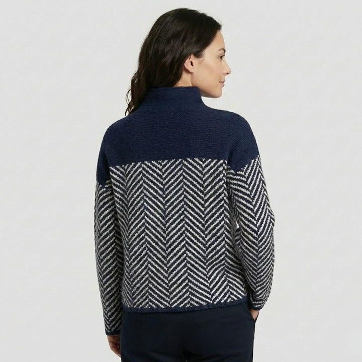 Relaxed Fit Graphic Motif Sweater in Soft Wool Blend Knit