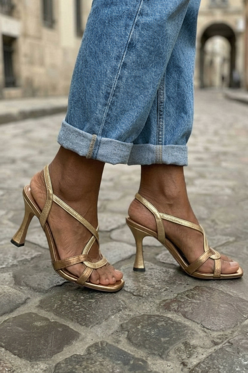 Yvette - Metallic Gold Sandals