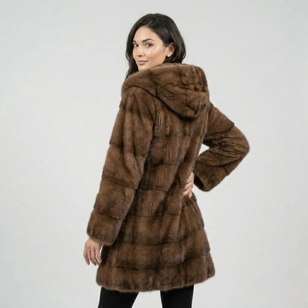 Cozy Oversized Hooded Synthetic Fur Coat