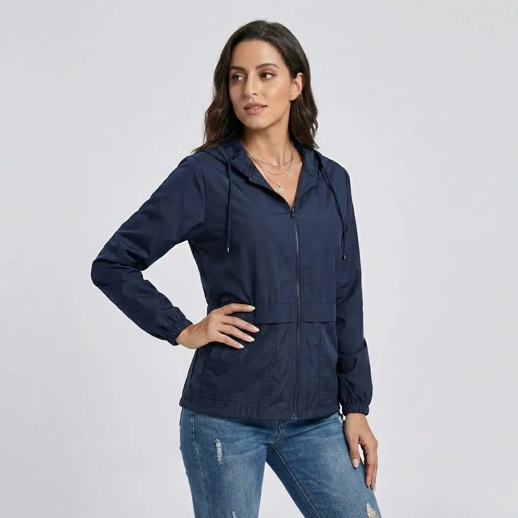 Lightweight Hooded Jacket with Straight Fit