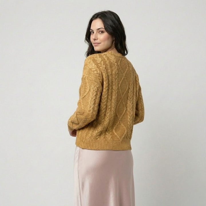 Cozy Loose-Fit Sweater with Textured Geometric Knit Design