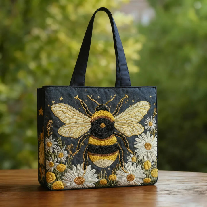 Handmade Bag | Bee Among Daisies and Stars