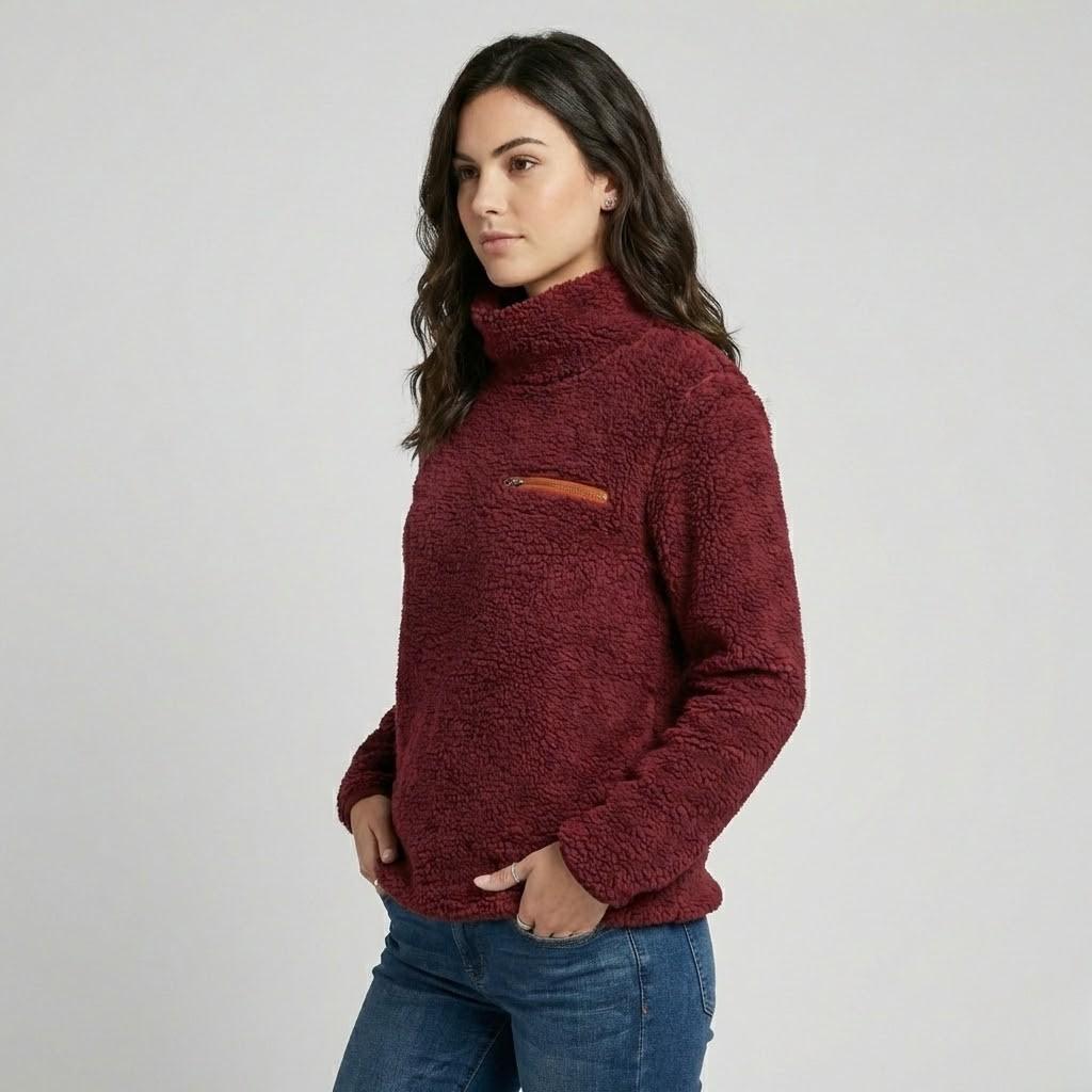 Cozy Fleece Hoodie Featuring a Zippered Pocket