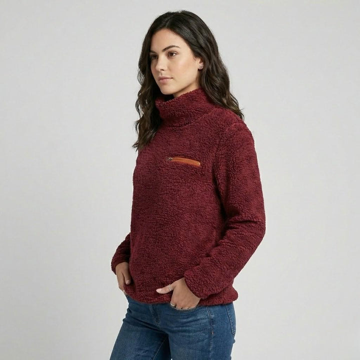 Cozy Fleece Hoodie Featuring a Zippered Pocket