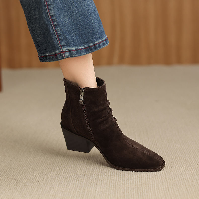 Meren Genuine Suede Ankle Boots