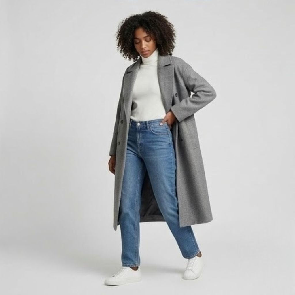 Chic Long Coat with Timeless Lapels