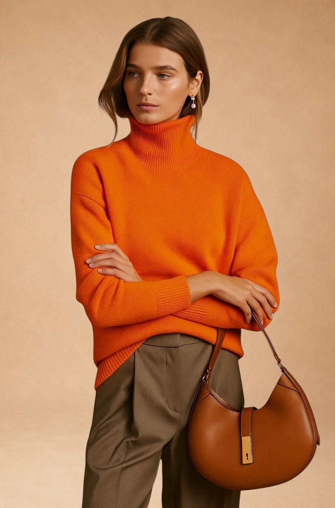 Sixtine™ Women's Roll Neck Sweater - Soft Elegance