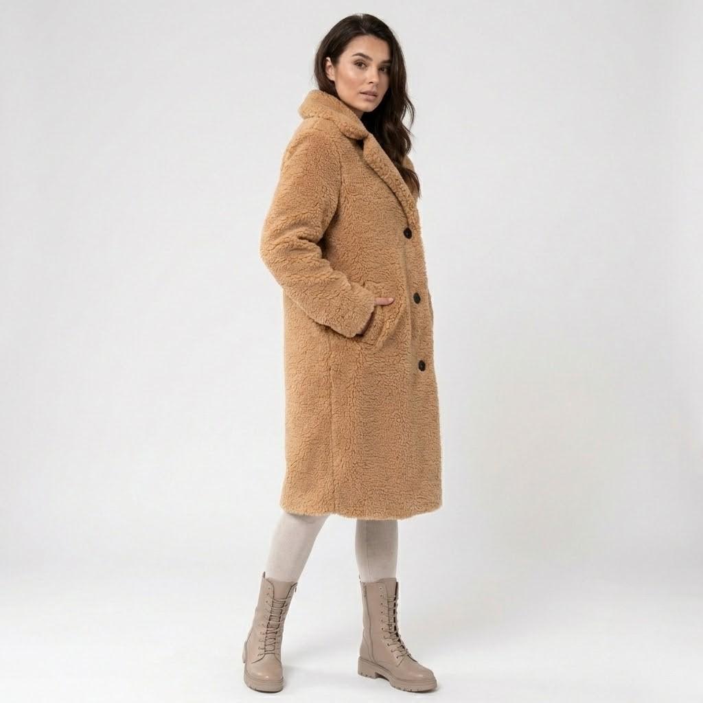 Sophisticated Straight-Cut Wool Blend Coat