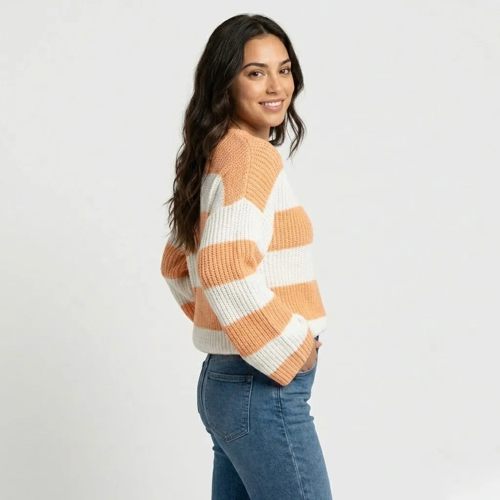 Relaxed Fit Ribbed Knit Sweater
