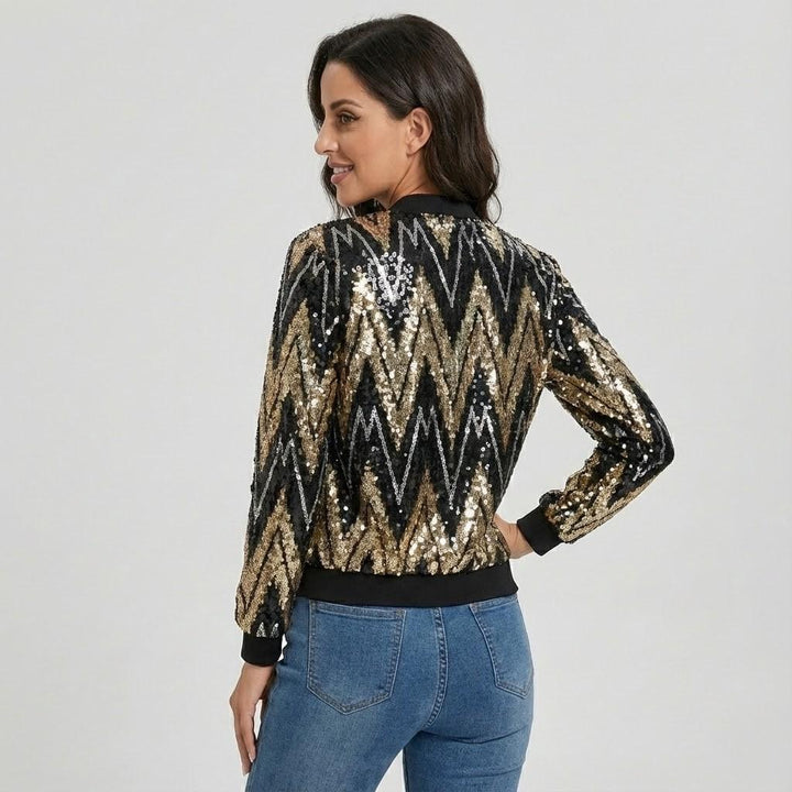 Chic Urban Short Bomber Jacket with a Subtle Sheen