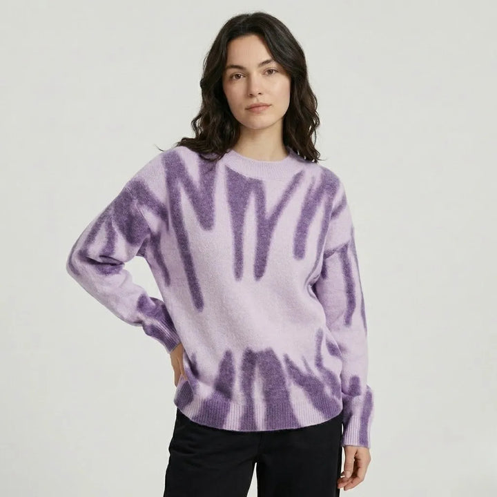 Organic Pattern Oversized Knit Sweater