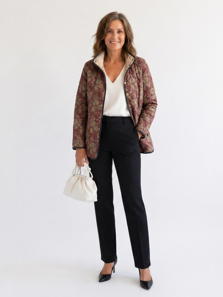 Sophie Purple Quilted Coat for Women