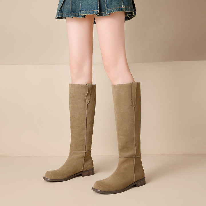 Selma Genuine Suede Knee High Boots