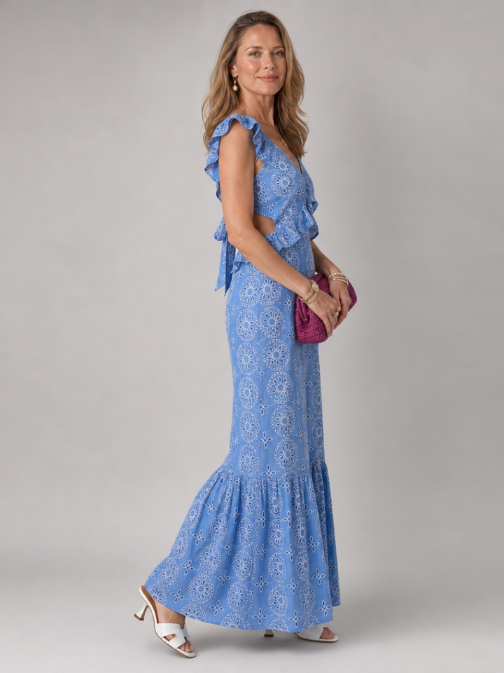 Alure | Midi Dress without Sleeves with Frill Details