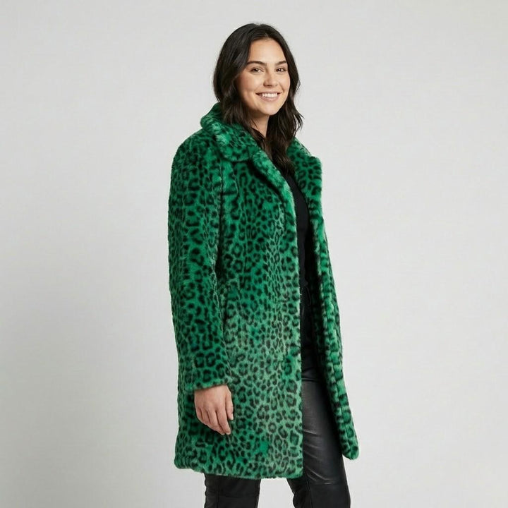 Straight-Cut Long Synthetic Fur Coat