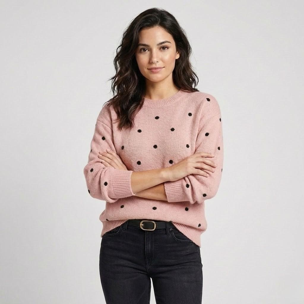 Patterned Textured Knit Sweater