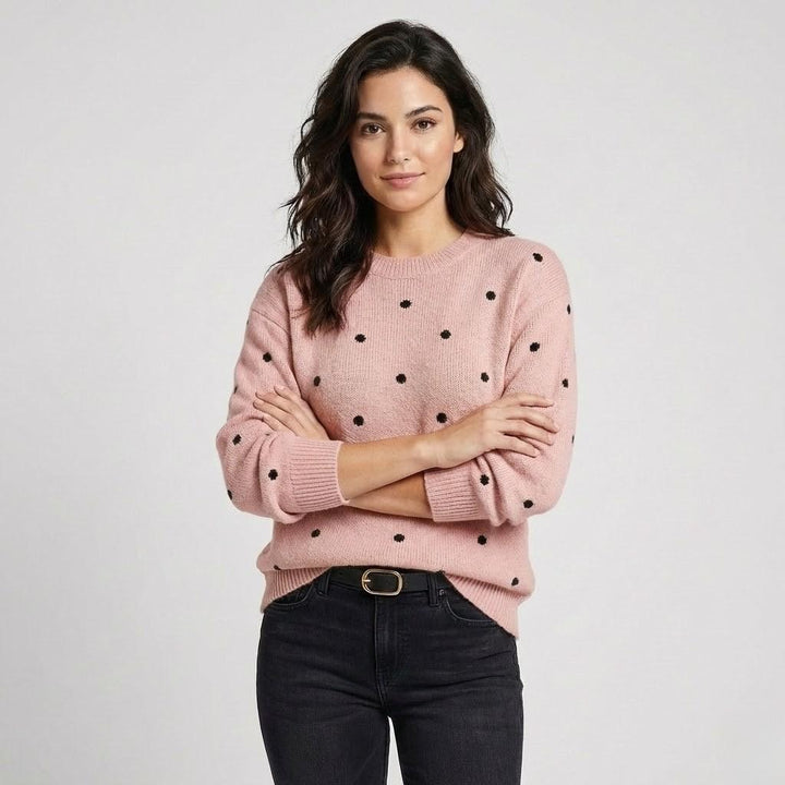 Patterned Textured Knit Sweater