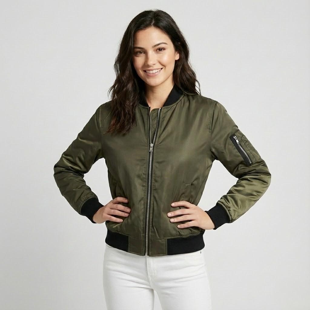 Classic Cut Urban-Style Lightweight Bomber Jacket