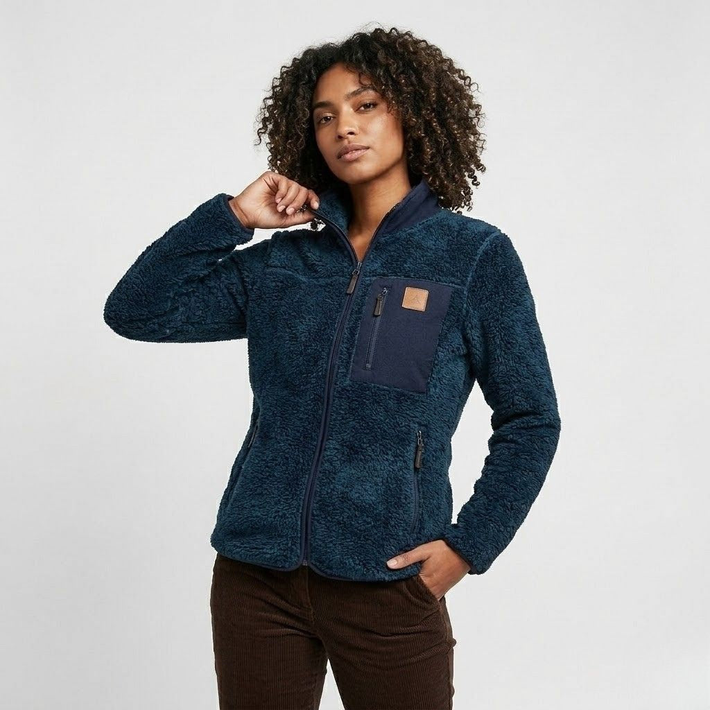 Fleece Jacket Featuring Convenient Pockets and Front Closure