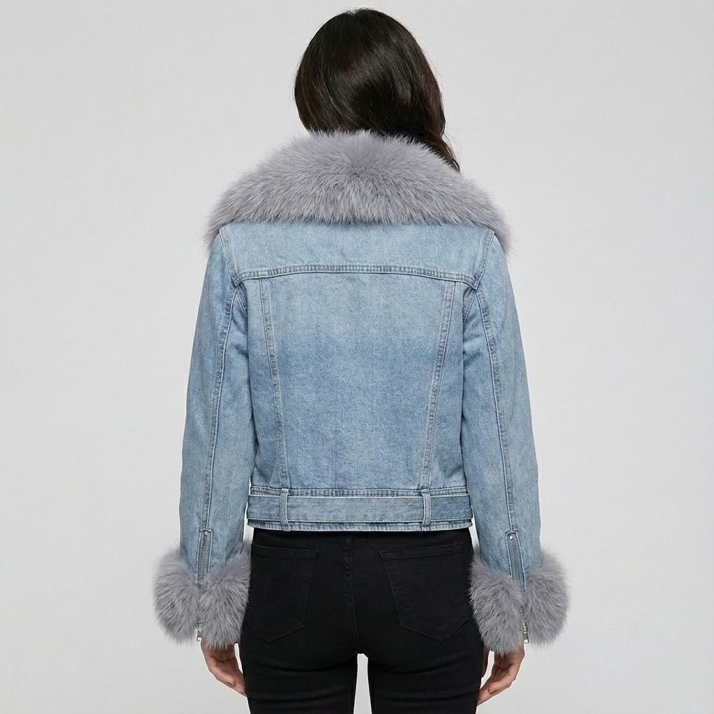 Tailored Short Jacket Crafted from Faux Fur