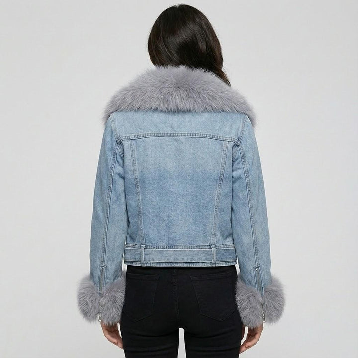 Tailored Short Jacket Crafted from Faux Fur