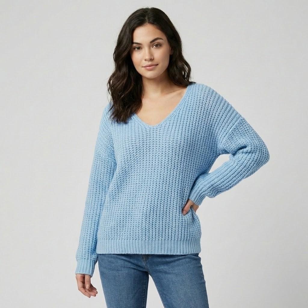 Cozy Relaxed Fit Cashmere Knit Sweater for Everyday Comfort