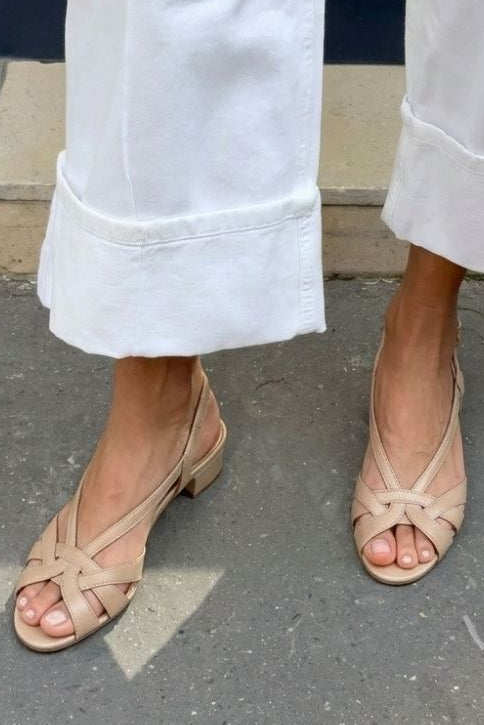Palmyra - Nude Slingback Sandals for Effortless Style