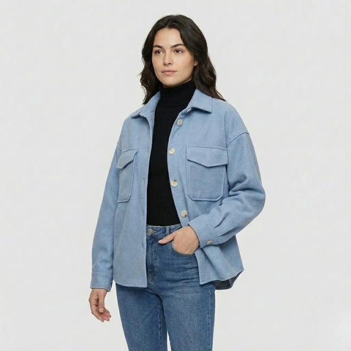 Solid-Colored Shirt Jacket with Contemporary Urban Flair