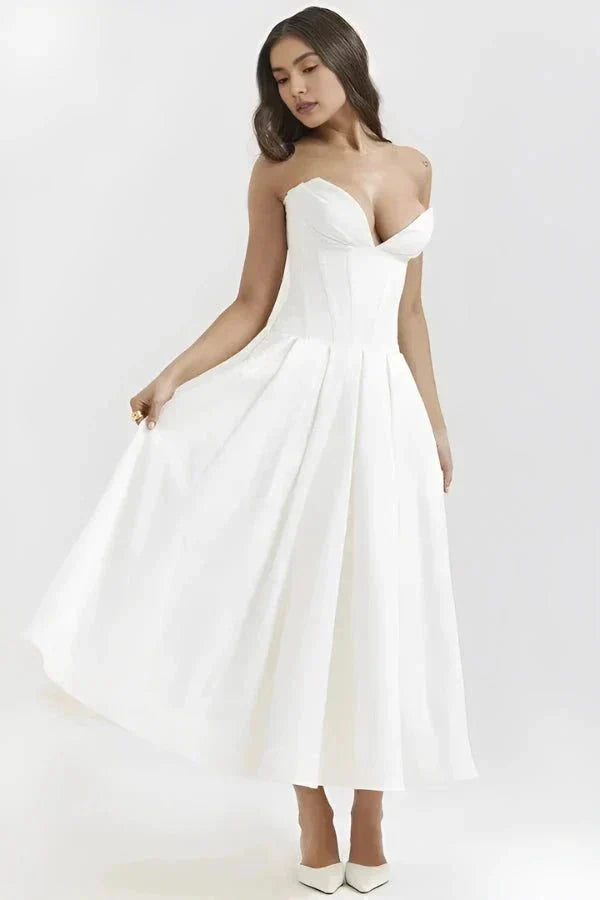 Midi Dress with Structured Bra - No Straps