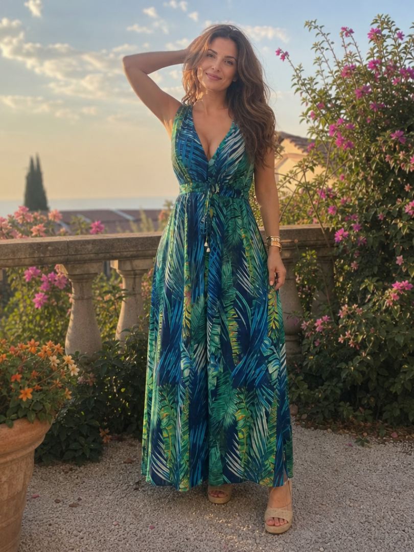 Jacket | Midi Dress Without Sleeves with Empire Silhouette