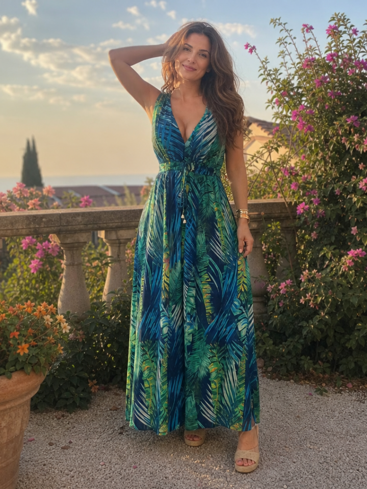 Jacket | Midi Dress Without Sleeves with Empire Silhouette