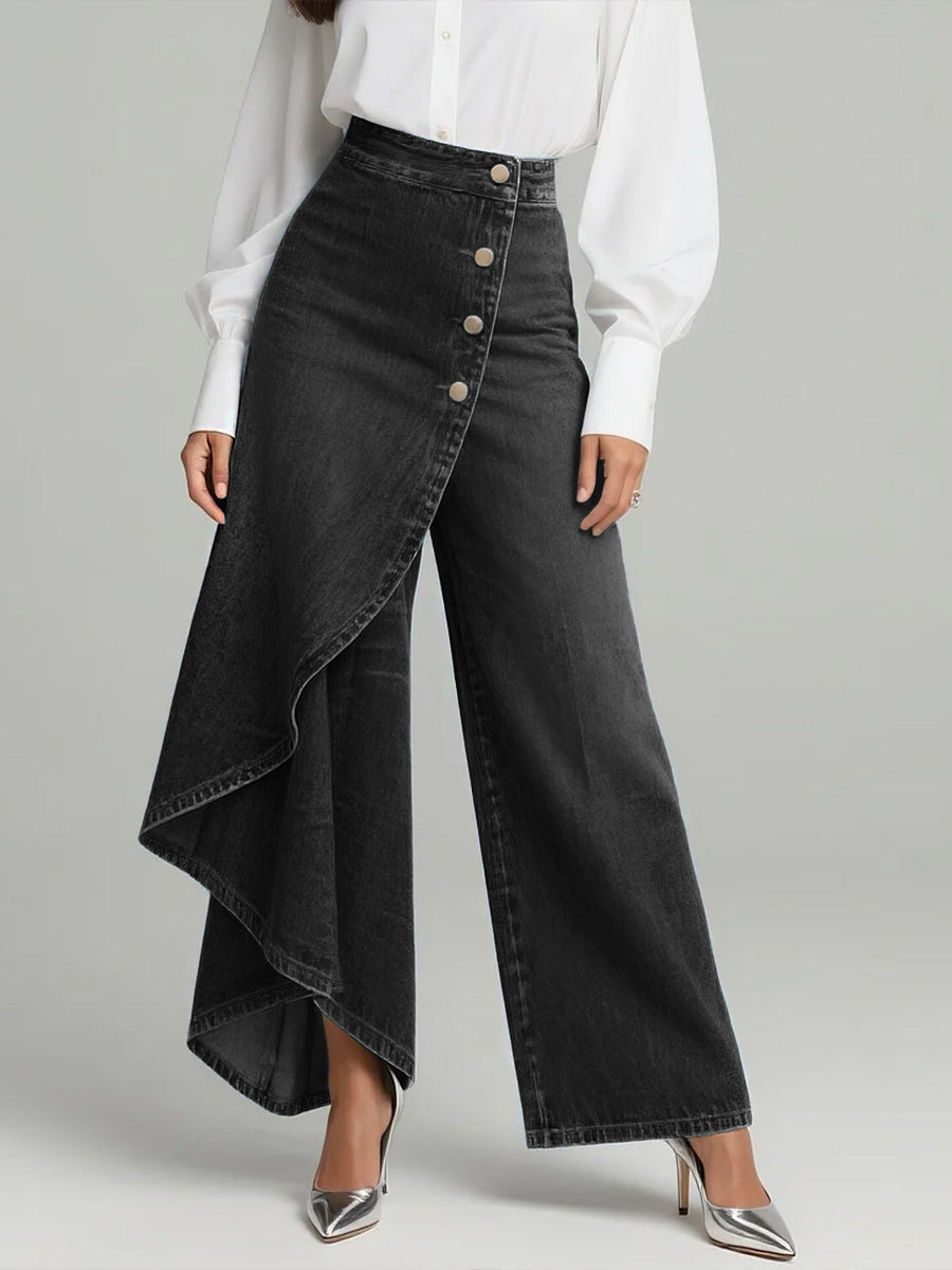 Martina | High-Waisted Jeans with Wide Legs, Relaxed Fit in Elegant Design