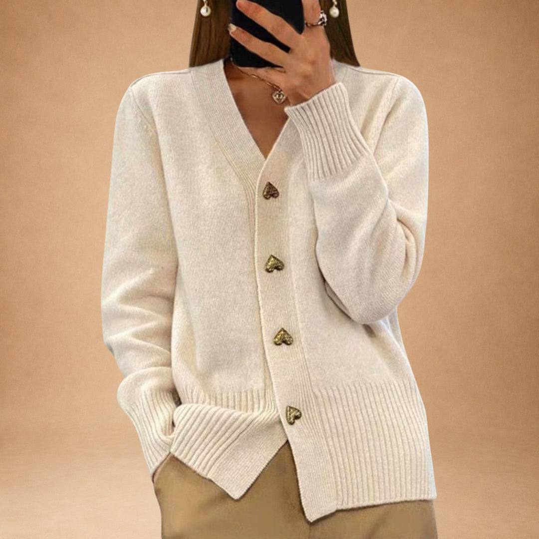 Marij – Women's V-Neck Sweater in Vintage Style