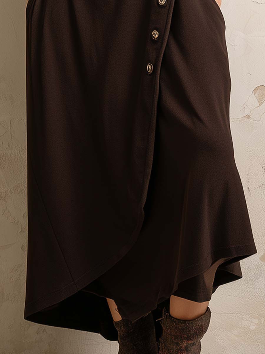 Bohemian Midi Dress Featuring Side Button Detail