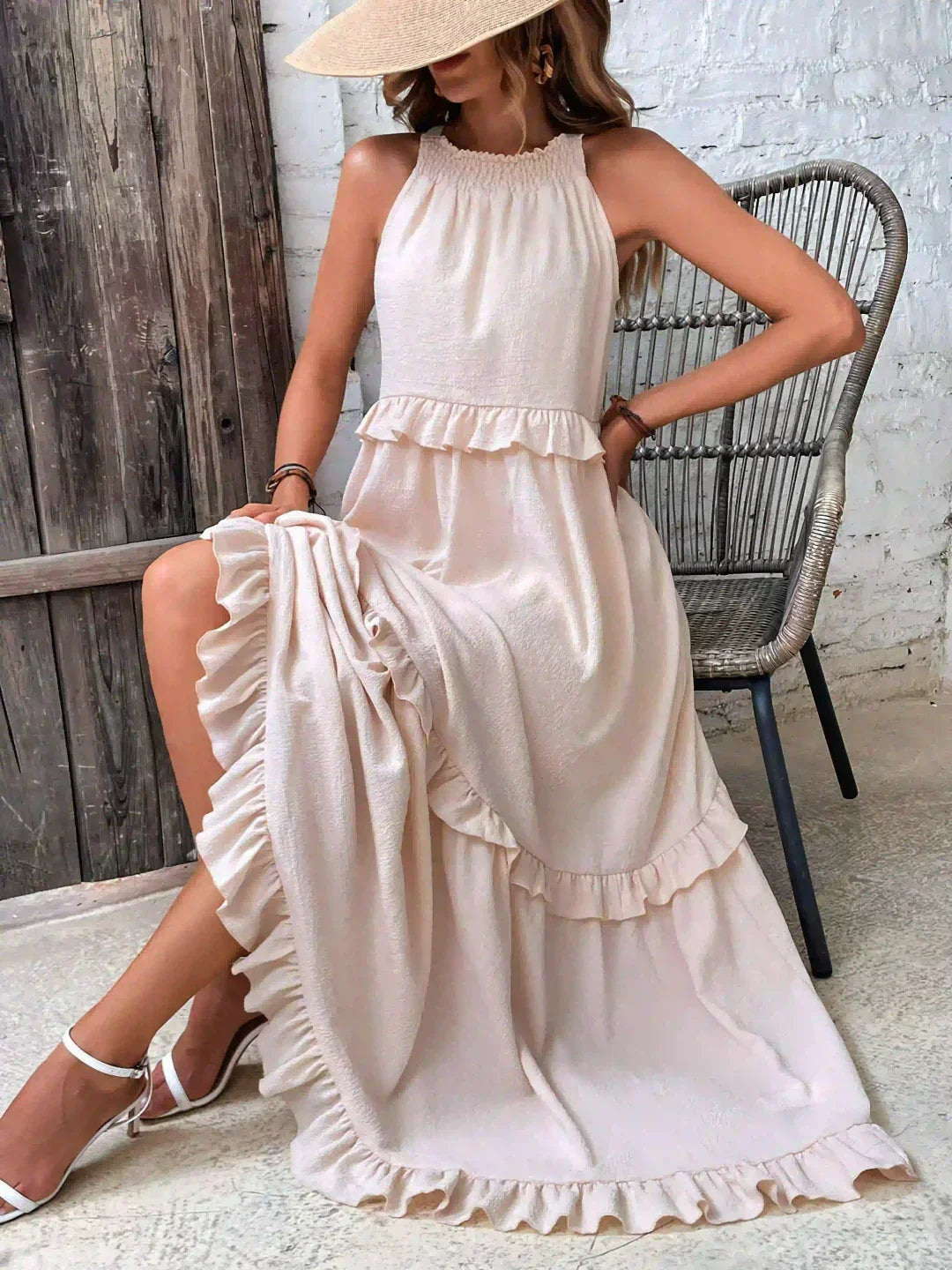 Long Dress in Coral Colour