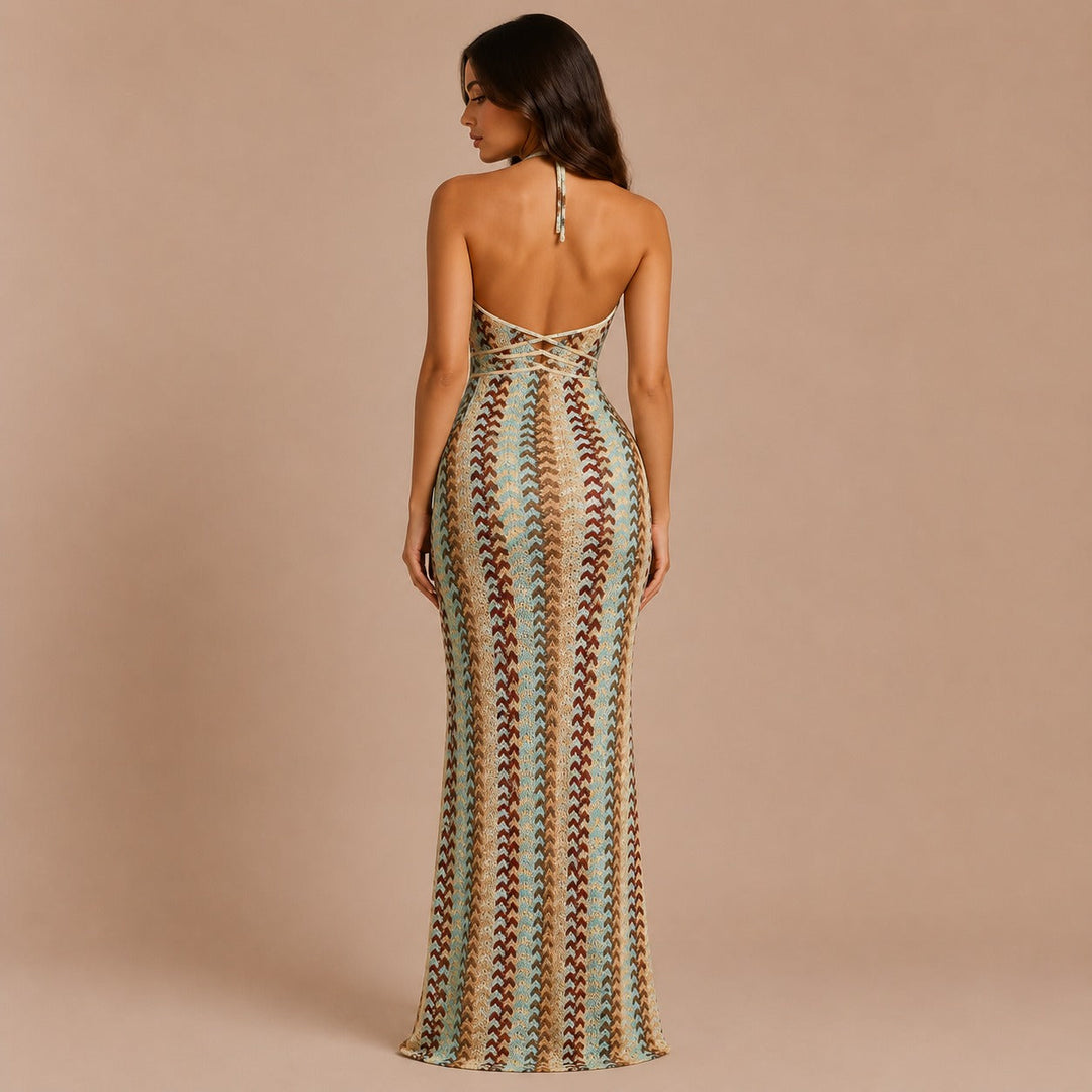 Knitted Maxi Dress with Straps